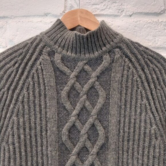 Banana Republic Sweater S Green Cashmere Wool Fisherman Cable Knit Heavy Thick. - Picture 3 of 6